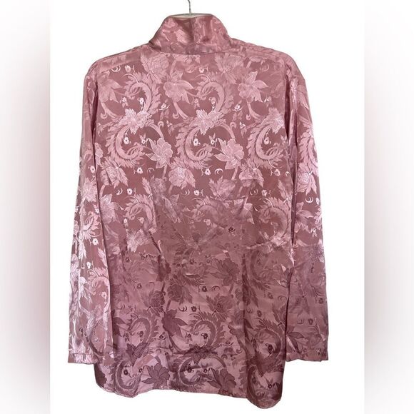 Victoria’s Secret Gold Label Vintage 90s Pink Satin Floral PJ Set Medium - Picture 3 of 16